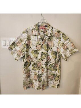 Vintage RJC Hawaii Made in the USA Short Sleeve Hawaiian Pineapples Mens XL